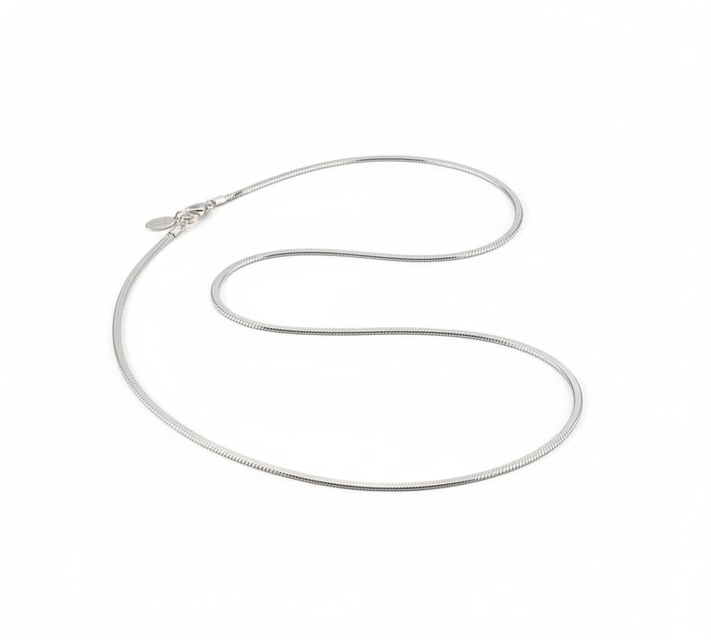 925 Sterling Silver Snake Chain Necklace – Slim Flat Mesh