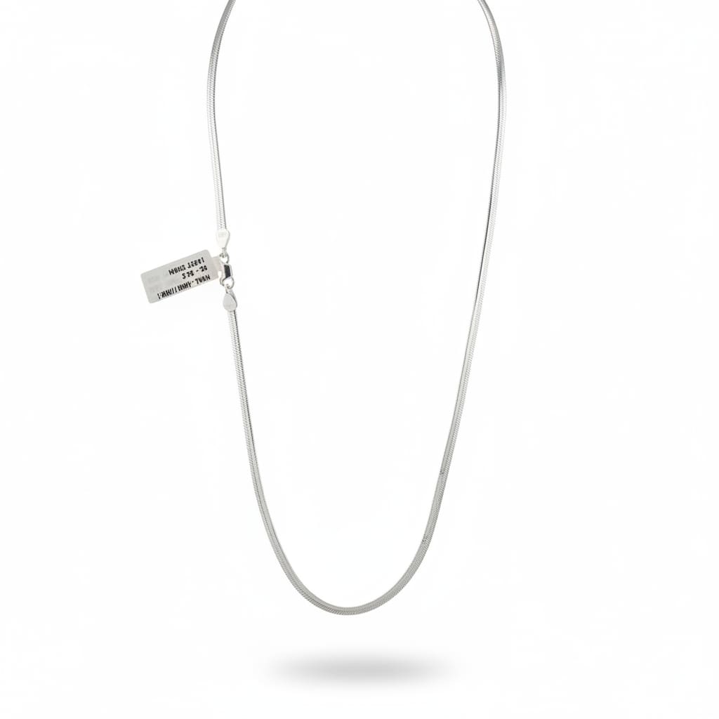 925 Sterling Silver Snake Chain Necklace – Smooth Flat