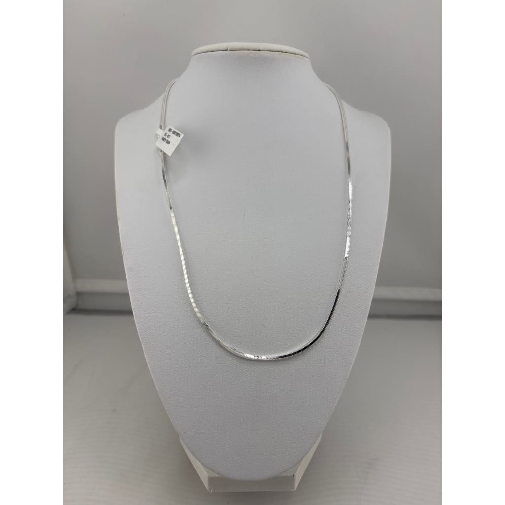 925 Sterling Silver Snake Chain Necklace – Smooth Flat