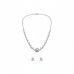 925 Sterling Silver Snowflake CZ Necklace and Earrings Set