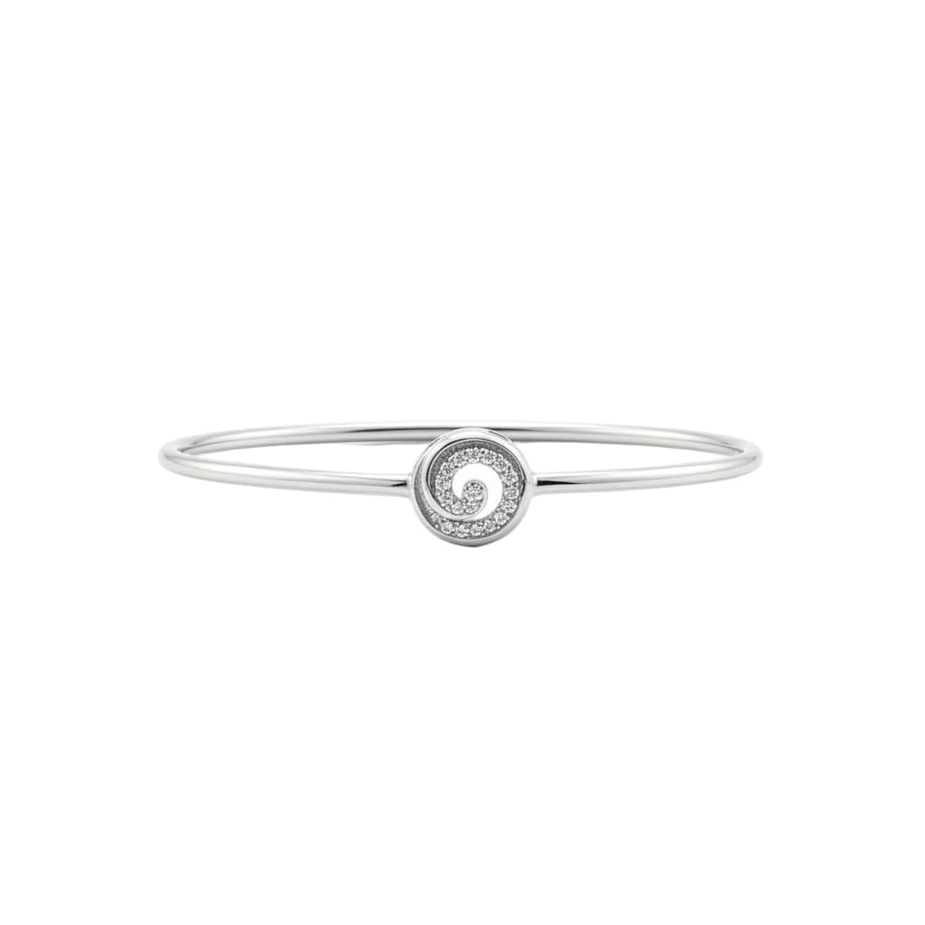 925 Sterling Silver Spiral CZ Bracelet | 6g