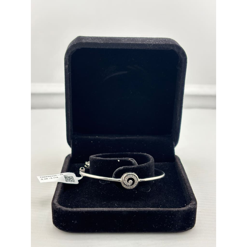 925 Sterling Silver Spiral CZ Bracelet | 6g