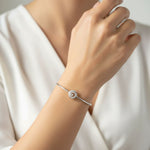925 Sterling Silver Spiral CZ Bracelet | 6g