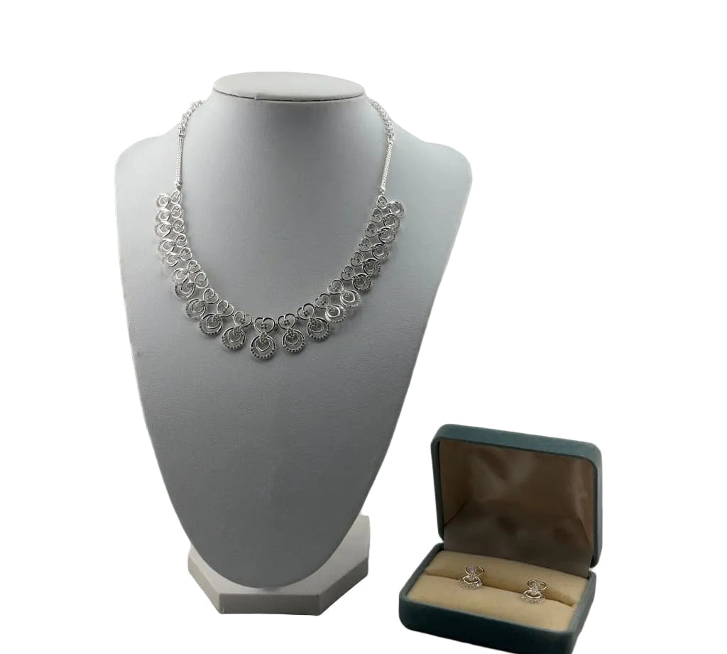 925 Sterling Silver Statement Circle Link Necklace