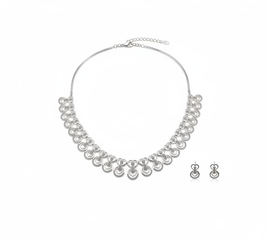 925 Sterling Silver Statement Circle Link Necklace