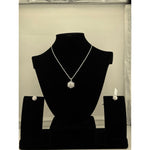 925 Sterling Silver Sunburst CZ Pendant and Earrings Set
