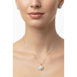 925 Sterling Silver Sunburst CZ Pendant and Earrings Set
