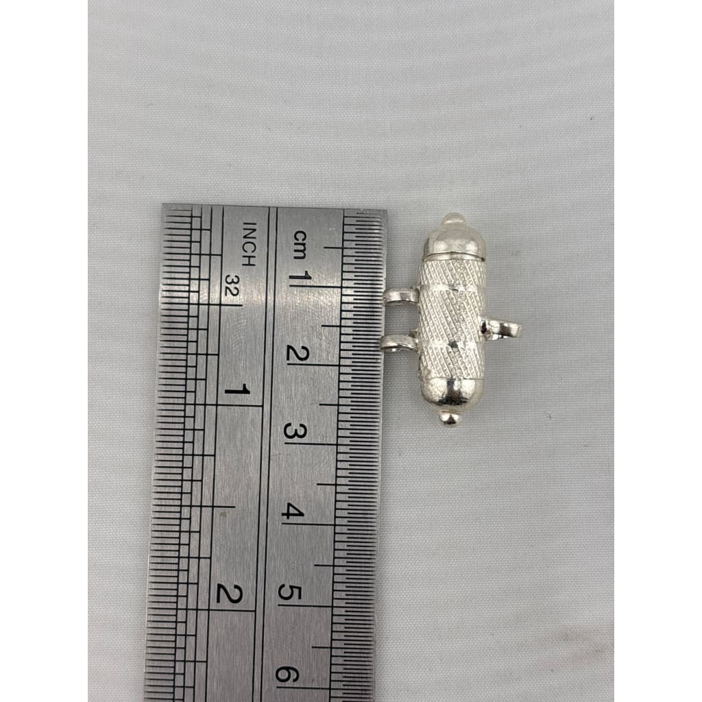 925 Sterling Silver Taweez Pendant – Barrel Capsule Amulet – view 7