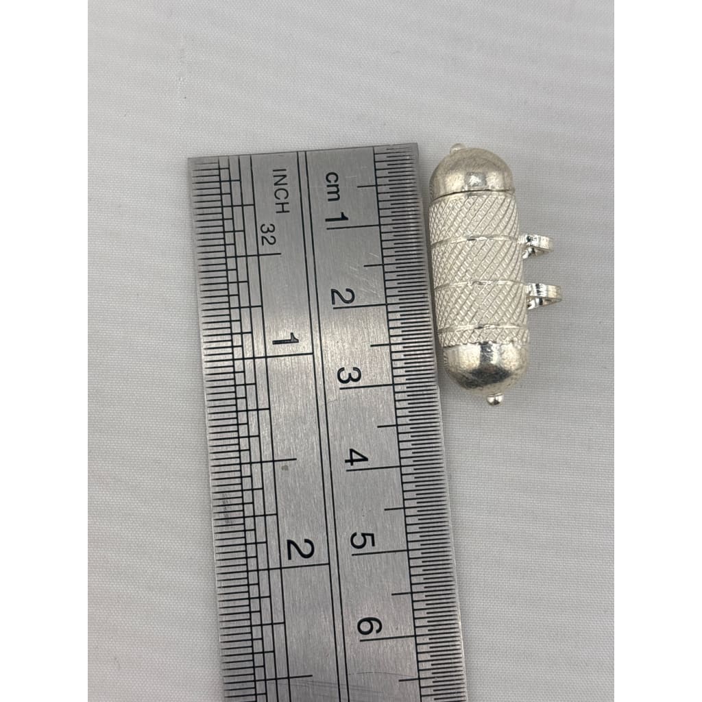 925 Sterling Silver Taweez Pendant – Barrel Capsule Amulet – view 9