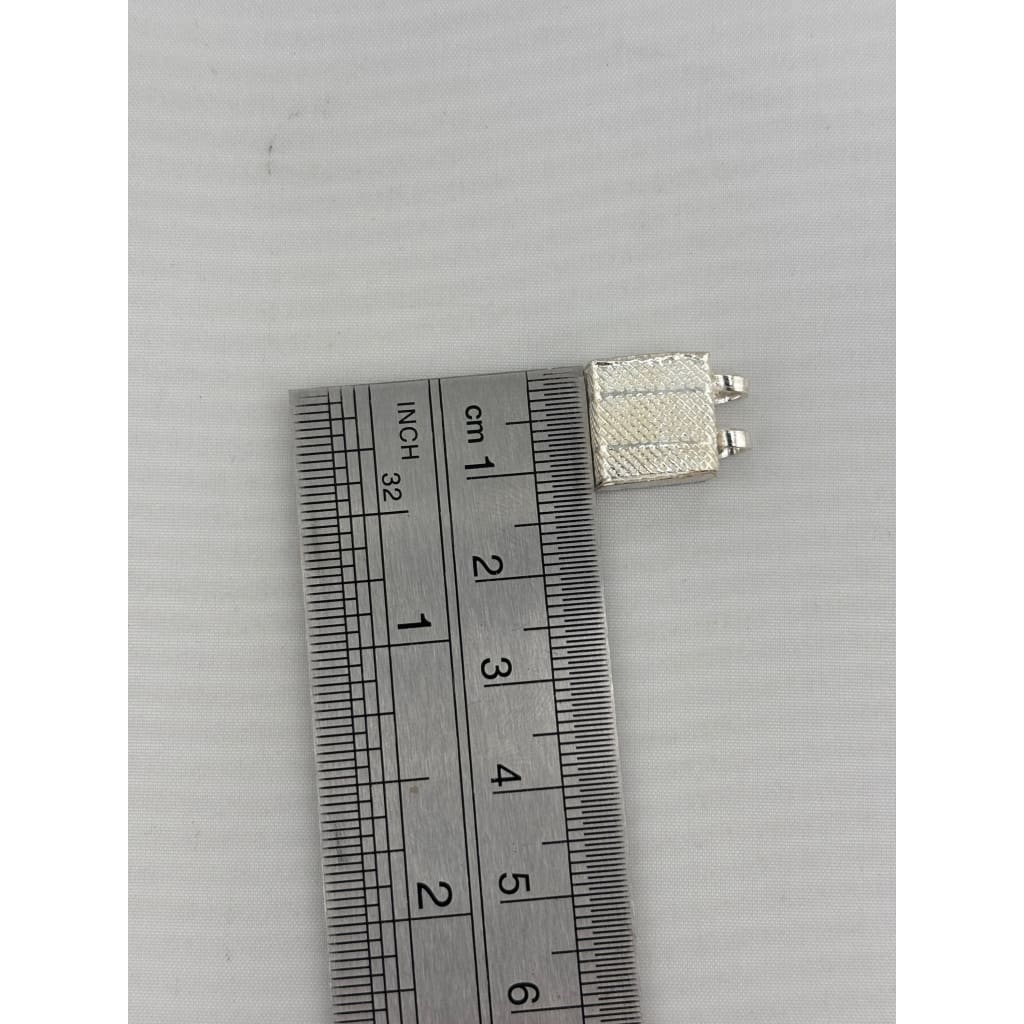 925 Sterling Silver Taweez Pendant – Rectangular Box Amulet – view 3