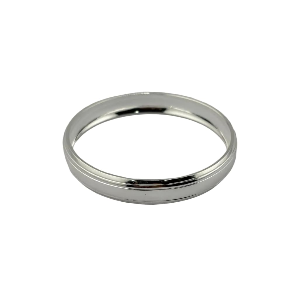 925 Sterling Silver Thick Domed Grooved Bangle/Kada