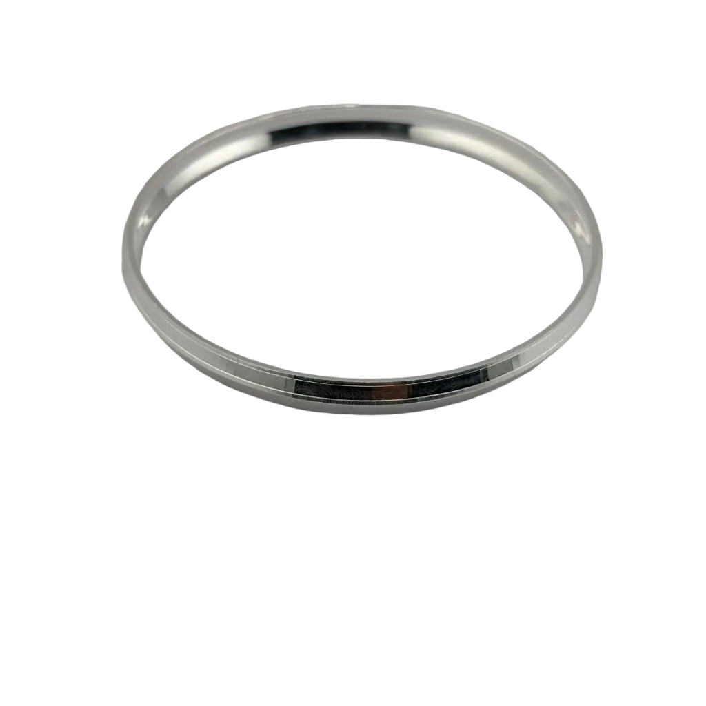 925 Sterling Silver Thin Domed Grooved Bangle/Kada – view 4
