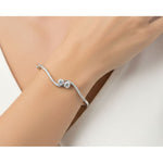 925 Sterling Silver Twist Knot CZ Women’s Bracelet | 9g