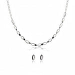 925 Sterling Silver Twisted CZ Necklace and Earrings Set