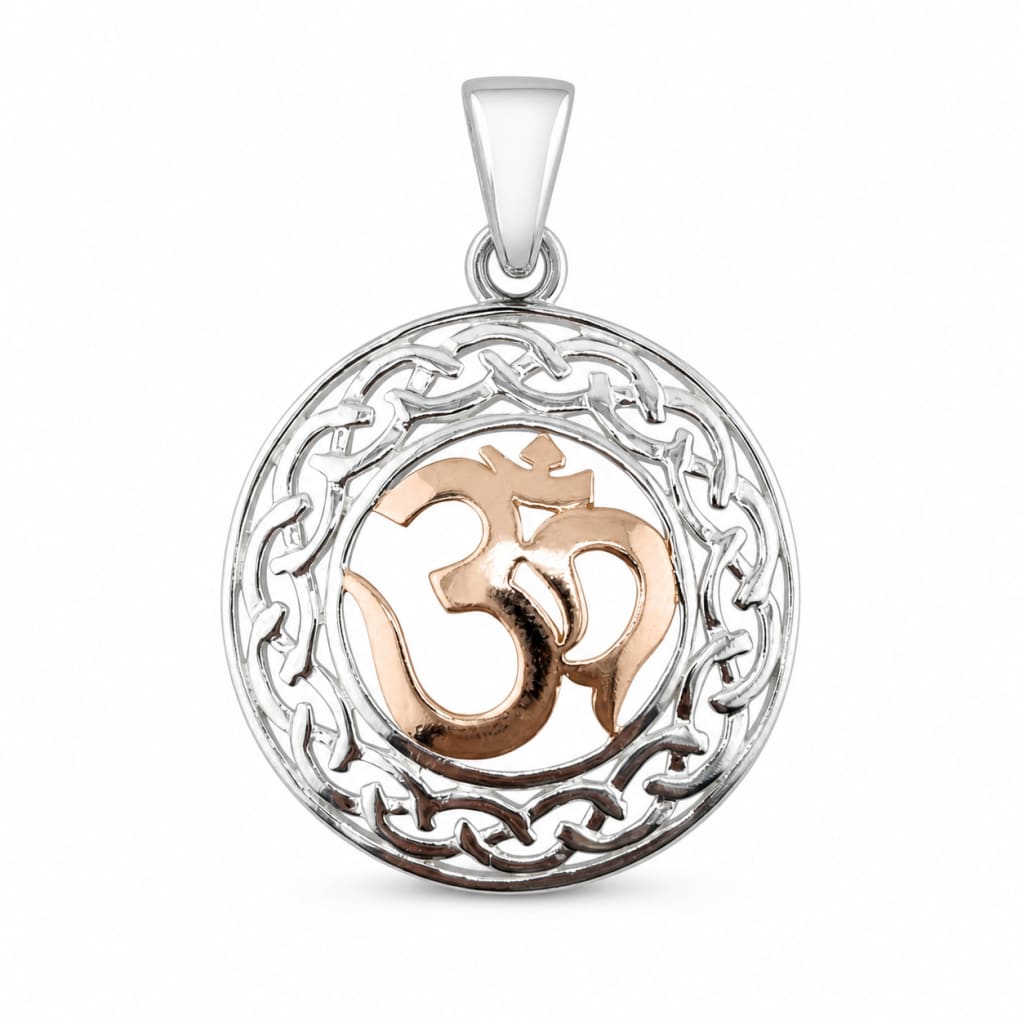 925 sterling silver two-tone Om pendant