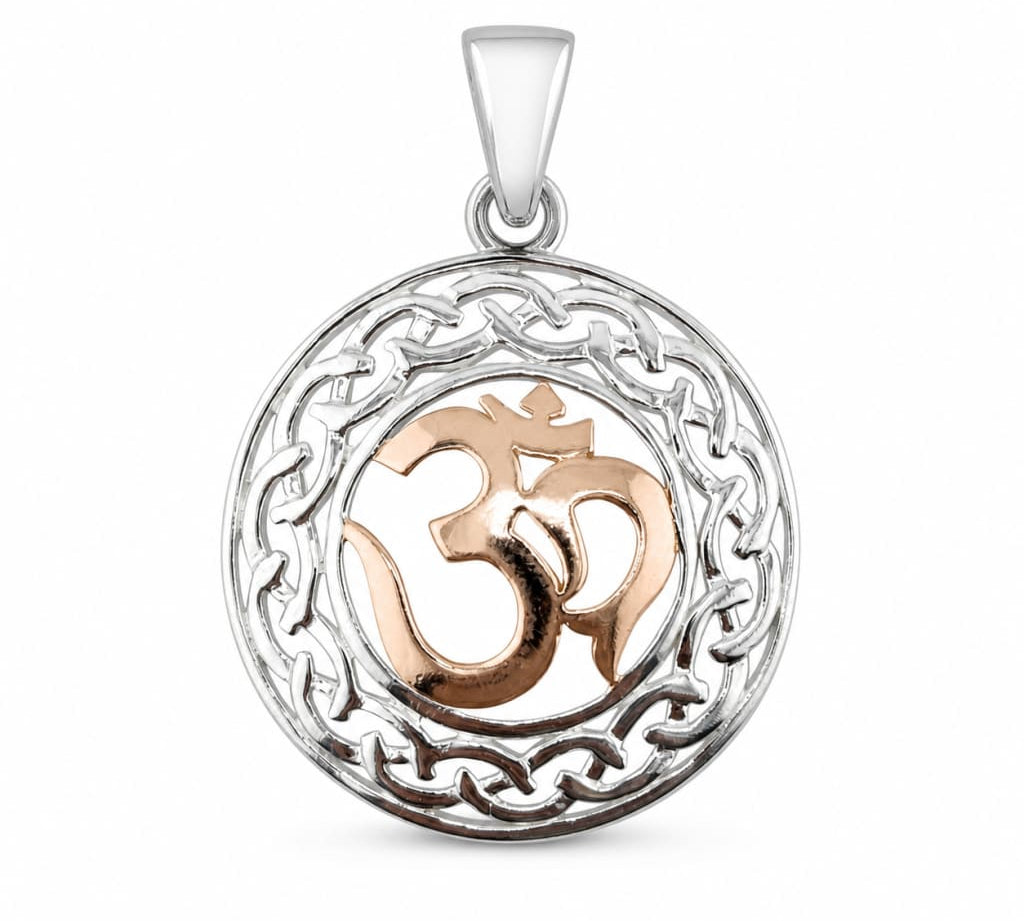925 sterling silver two-tone Om pendant