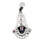 925 sterling silver Venkateswara face pendant centred on a pure white background