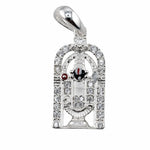 925 sterling silver Venkateswara temple pendant centred on a pure white background
