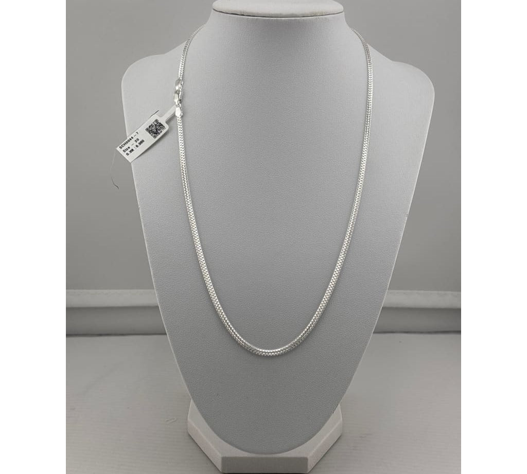 925 Sterling Silver Wheat Chain Necklace – Flat Spiga