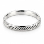 925 Silver Wheat Leaf Etched Bangle/Kada (Thick Band) – view 3
