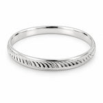 925 Silver Wheat Leaf Etched Bangle/Kada (Thick Band)