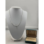 925 Sterling Silver White CZ Floral Necklace and Earrings