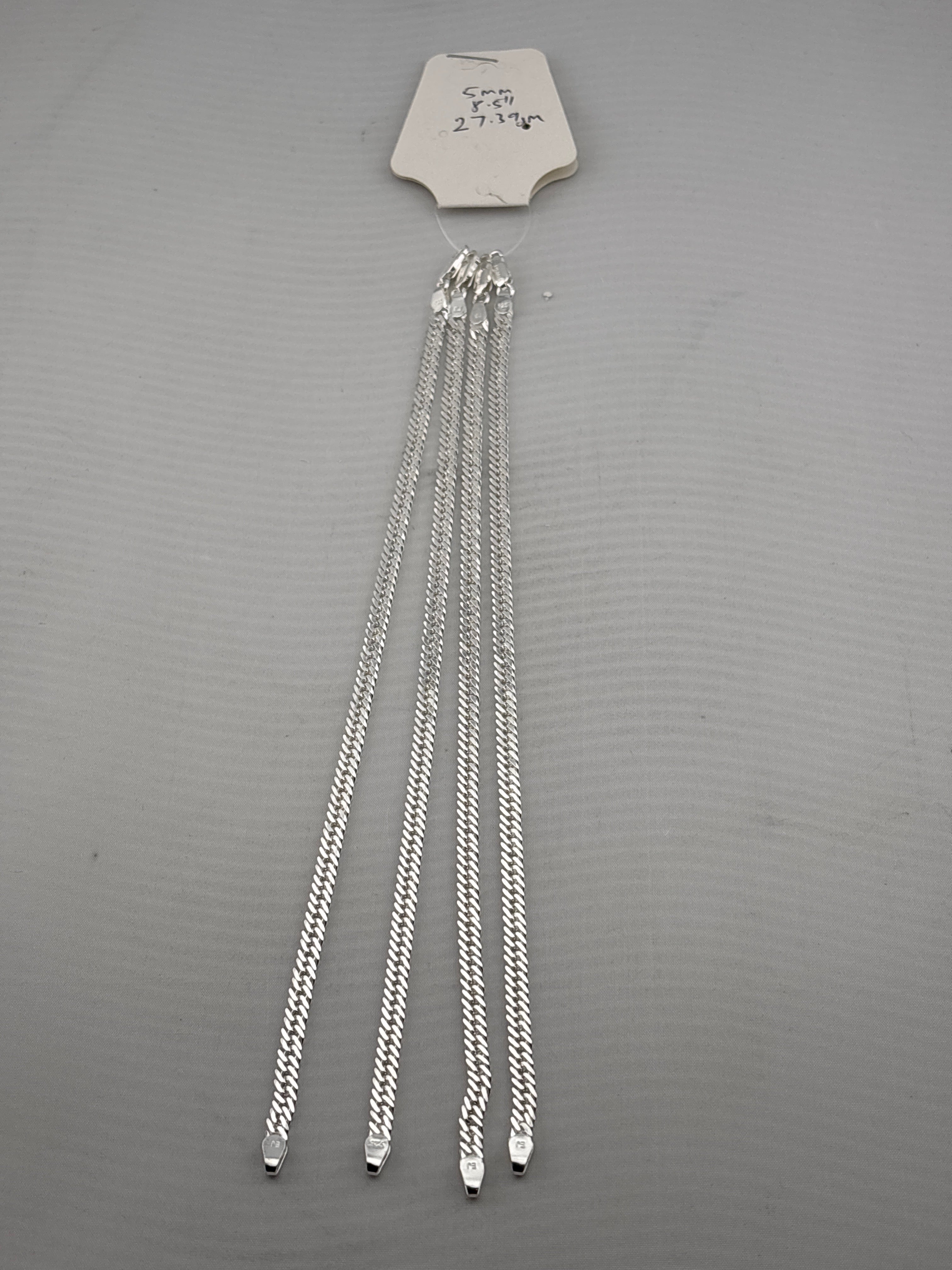 Silver Japanese Curb Link Bracelet 925 – Flat Chain