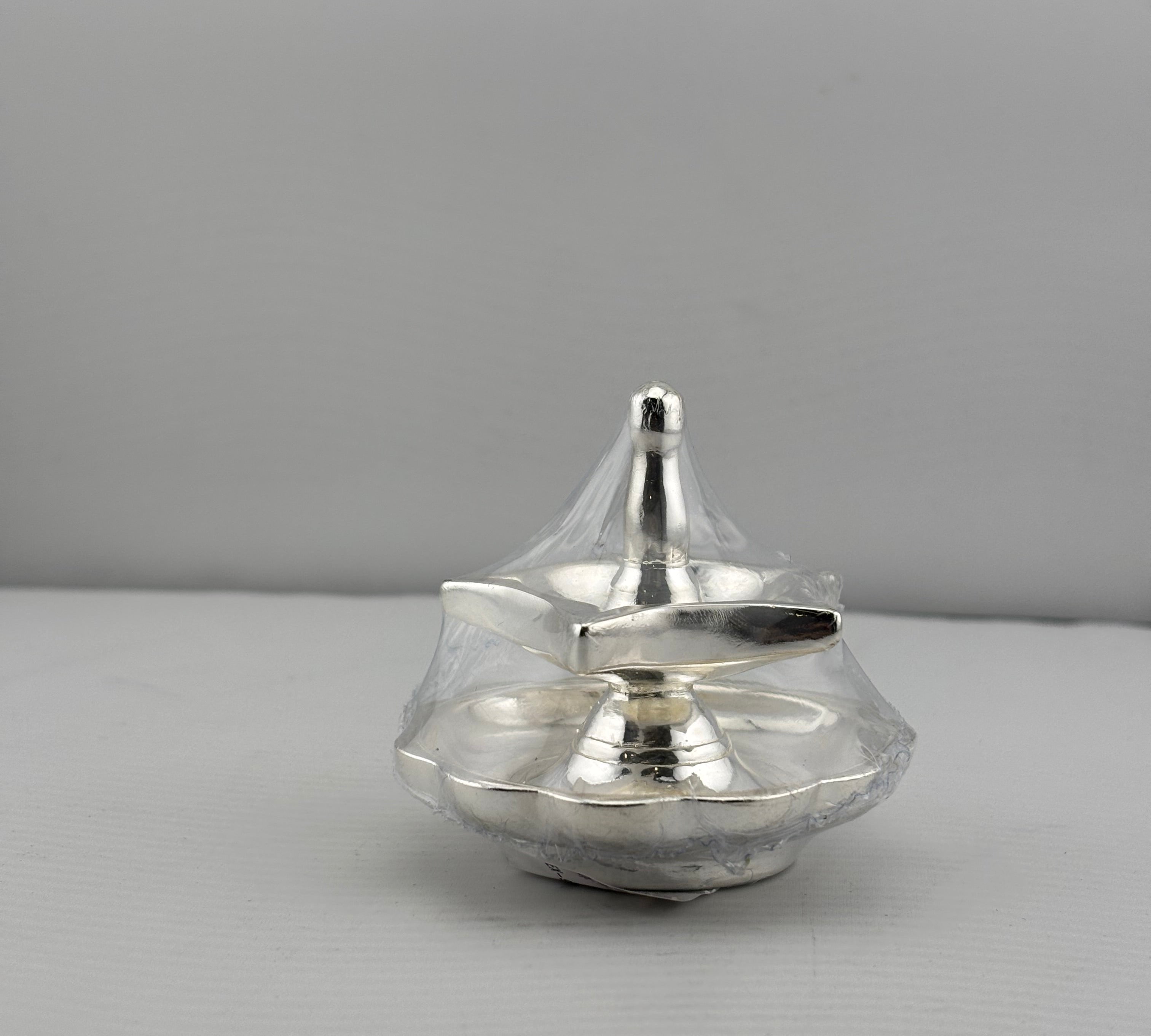 Silver Diya Design 2 36gm – Traditional Pooja Lamp for Temple & Festivals