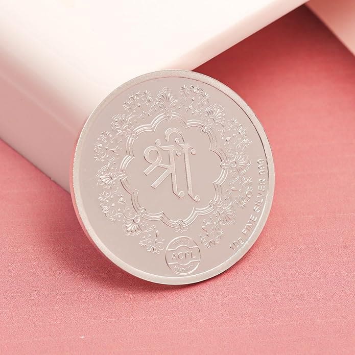999 Fine Silver Ashta Lakshmi Coin with Shri – 10g - Coin