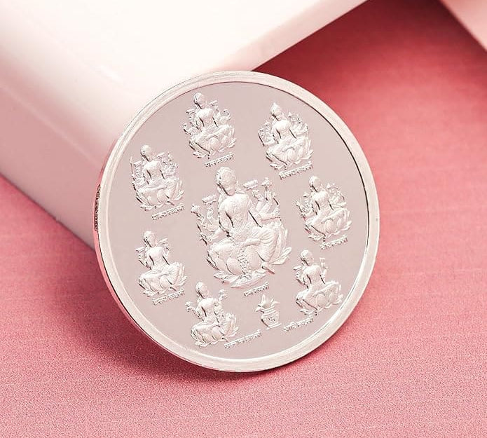 999 Fine Silver Ashta Lakshmi Coin with Shri – 10g - Coin