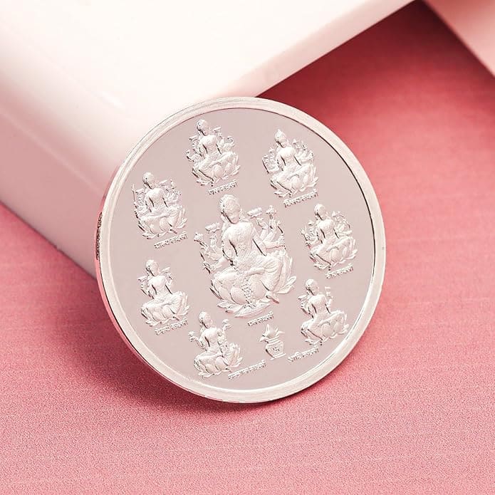 999 Fine Silver Ashta Lakshmi Coin with Shri – 10g - Coin