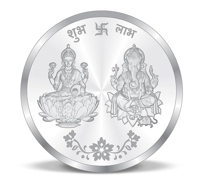 999 Fine Silver Lakshmi Ganesha Coin with Om – 10g - Coin