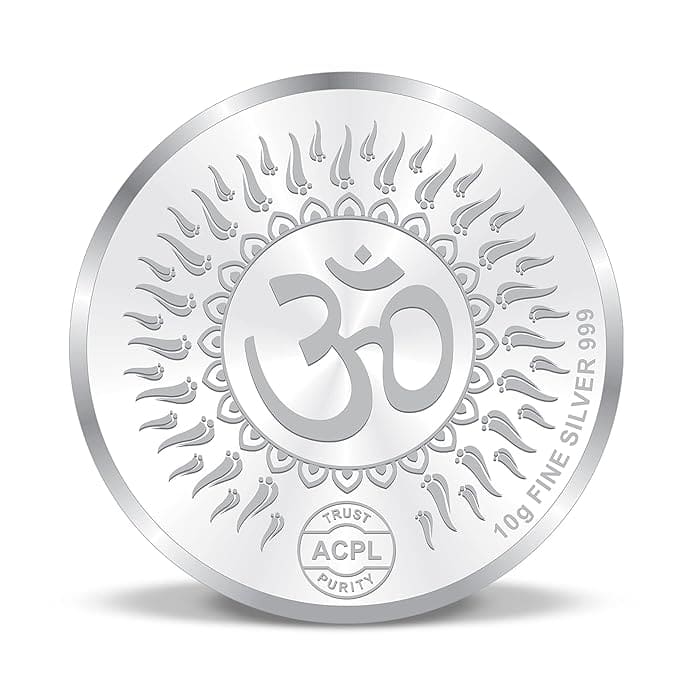 999 Fine Silver Lakshmi Ganesha Coin with Om – 10g - Coin