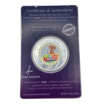 Teddy bear and alphabet blocks reverse with certificate of 10g 999 fine silver baby coin