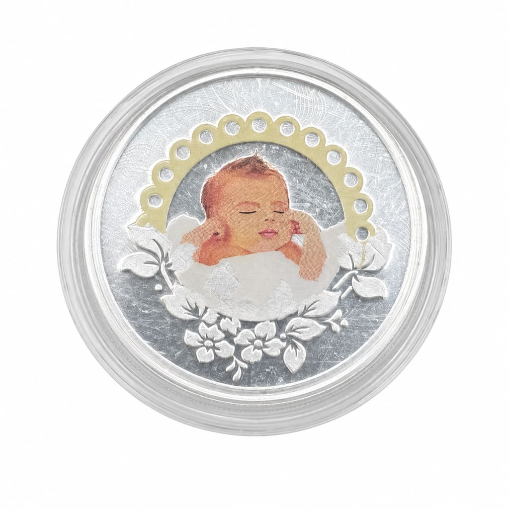 999 fine silver newborn baby keepsake coin, 10 grams
