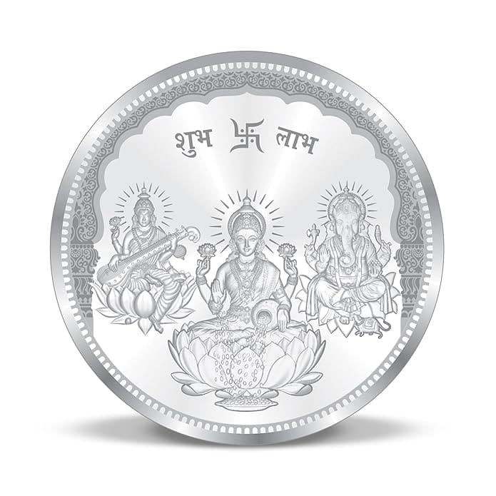 999 Fine Silver Saraswati Lakshmi Ganesha Coin – 10g - Coin