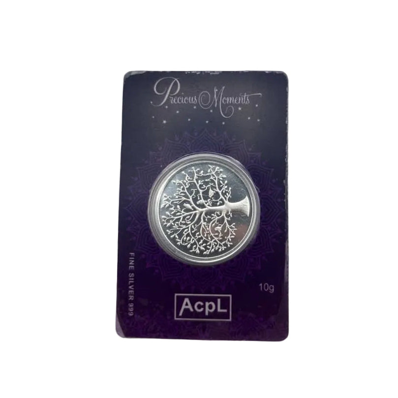 10g 999 fine silver Tree of Life coin original front view