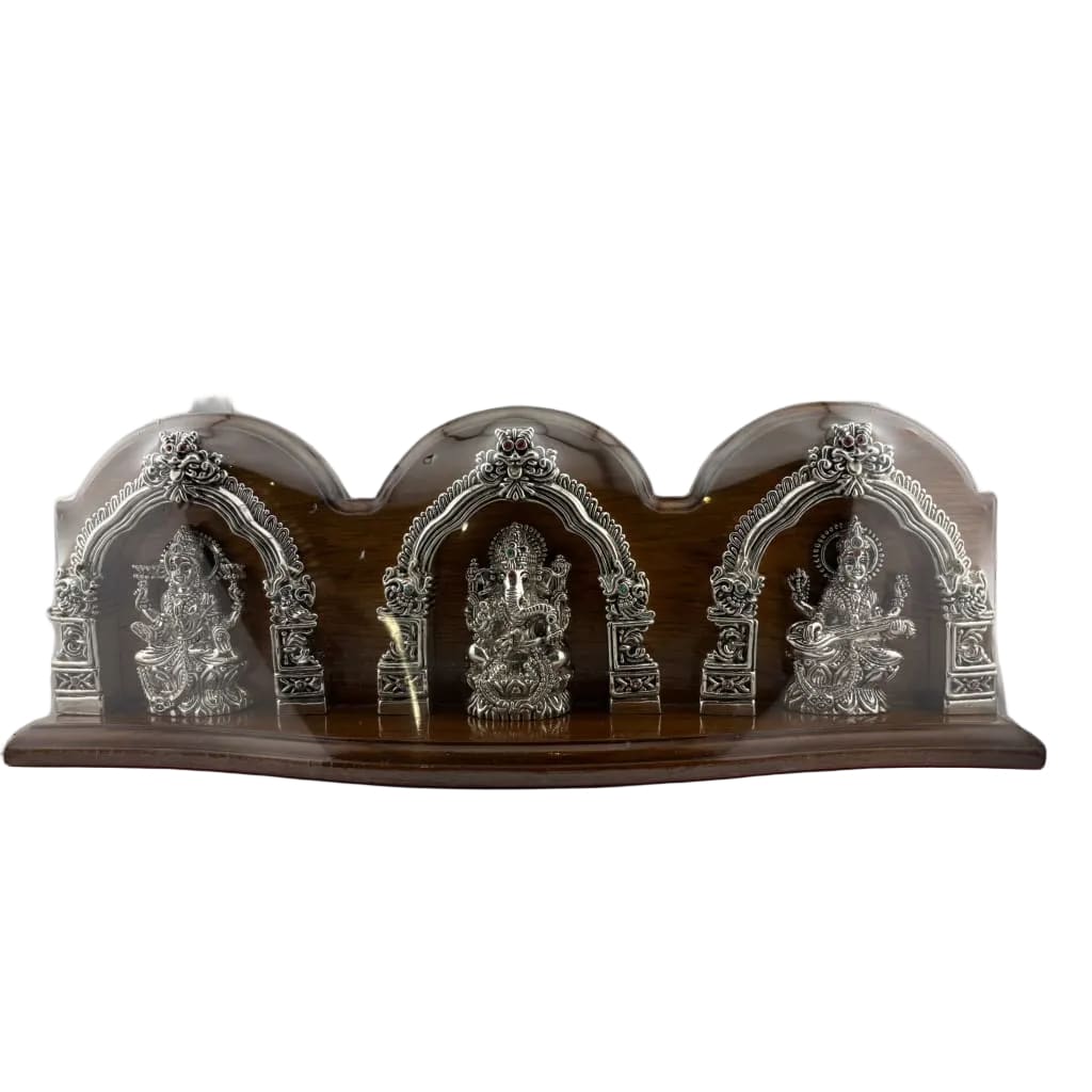 999 Pure Silver Ganesh Lakshmi & Saraswati Idol 155gm –