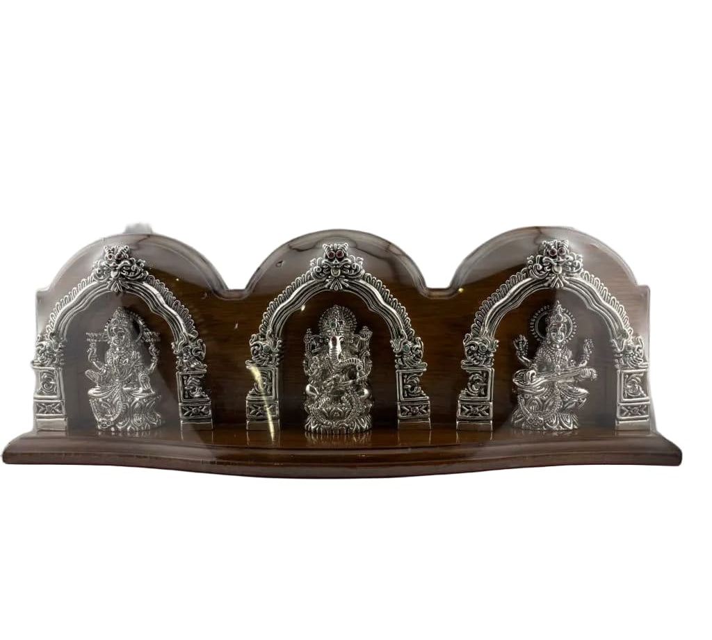999 Pure Silver Ganesh Lakshmi & Saraswati Idol 155gm –