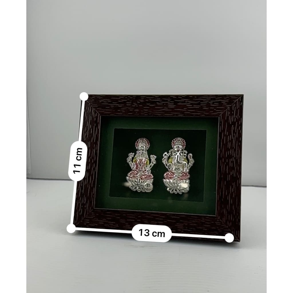 999 Pure Silver Ganesha & Lakshmi Flat Idol with Box 10gm – Auspicious Gift Box
