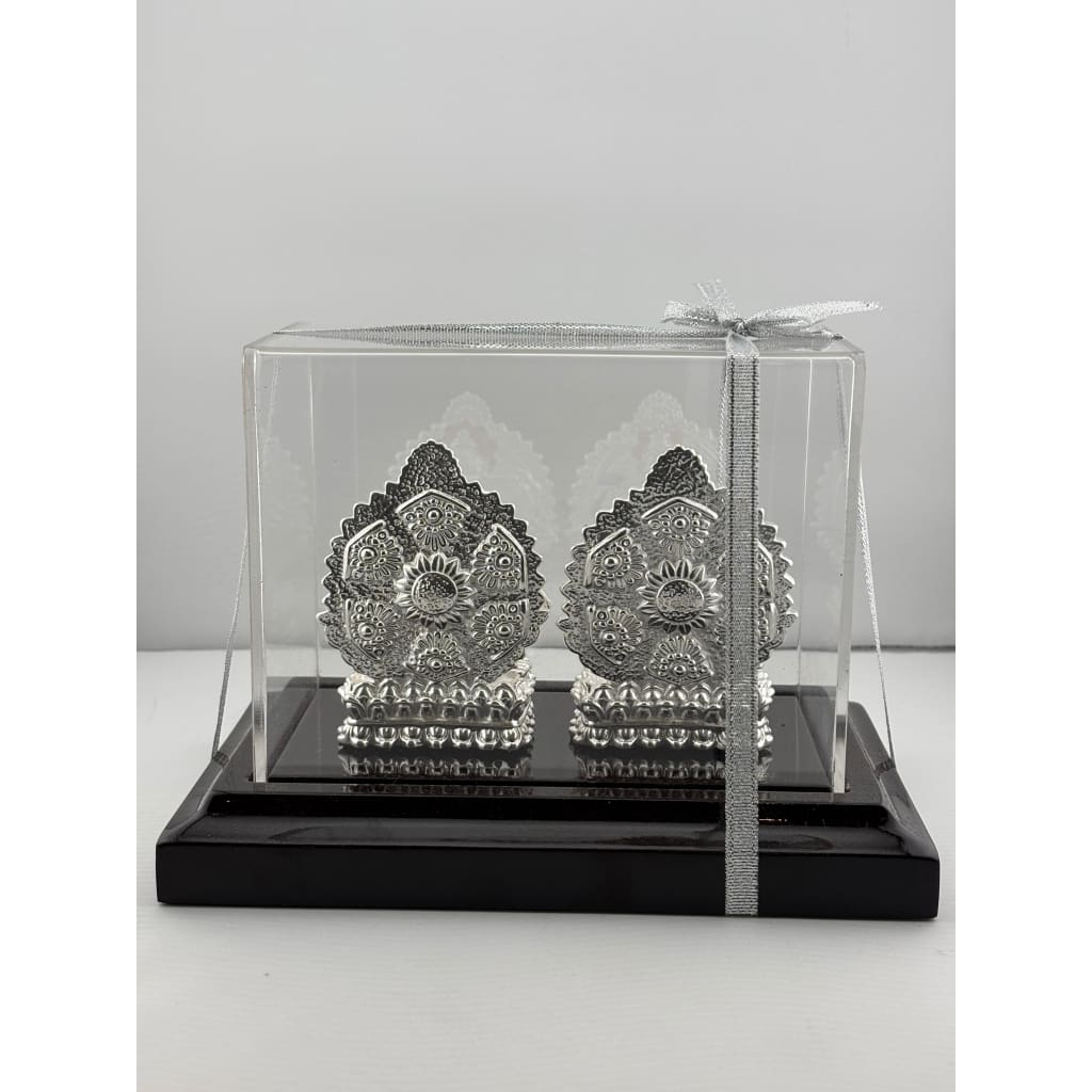 999 Pure Silver Ganesha & Lakshmi Idol 136gm – Grand Prosperity Murti for Home Mandir