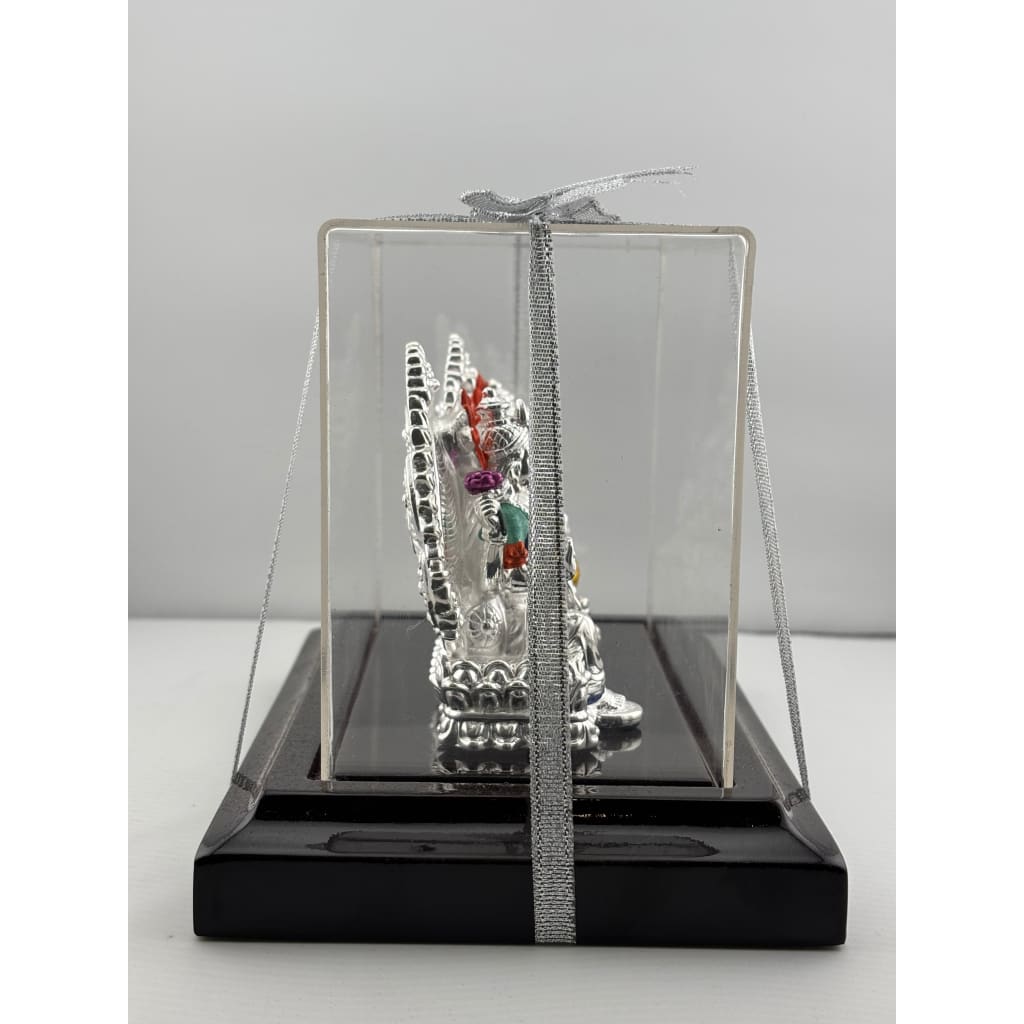 999 Pure Silver Ganesha & Lakshmi Idol 136gm – Grand Prosperity Murti for Home Mandir
