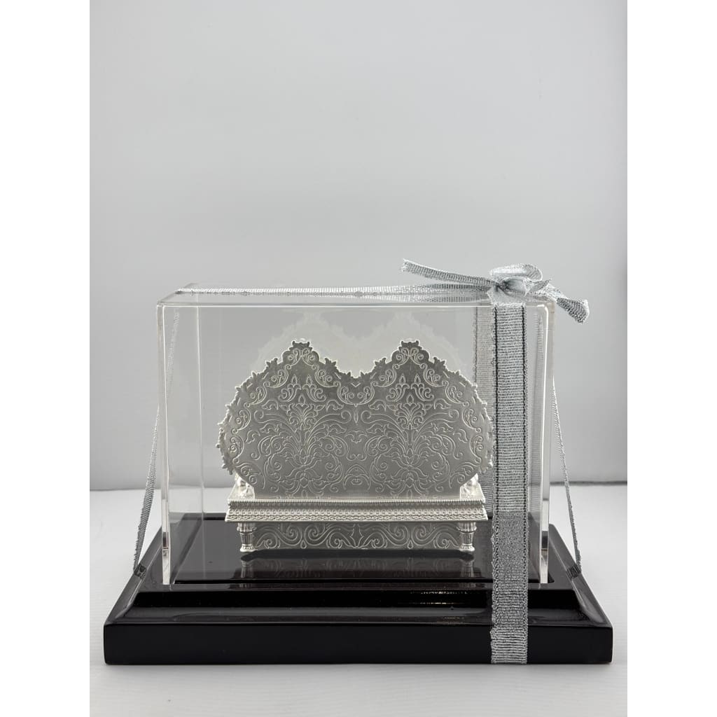 999 Pure Silver Ganesha & Lakshmi Idol 145gm – Large Prosperity Murti for Temple & Gifting