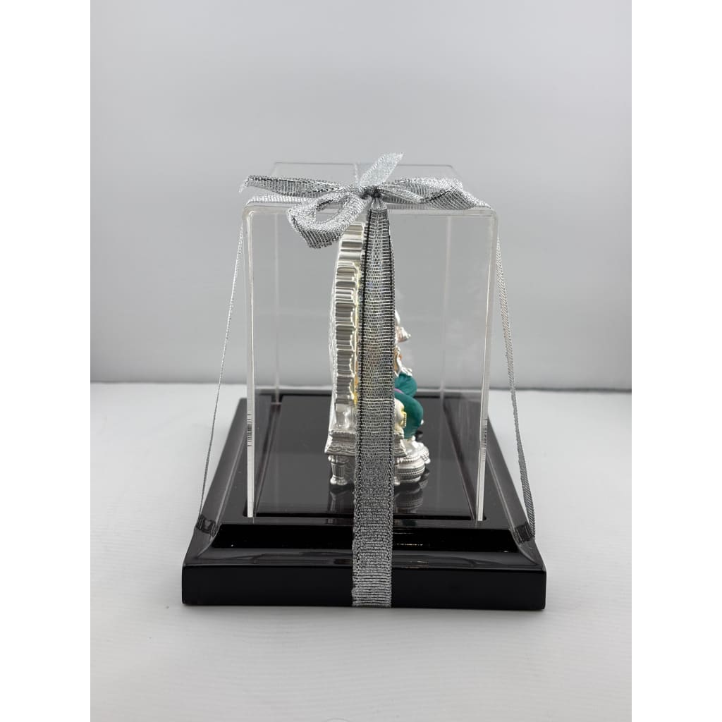 999 Pure Silver Ganesha & Lakshmi Idol 145gm – Large Prosperity Murti for Temple & Gifting