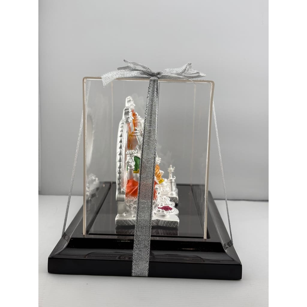 999 Pure Silver Ganesha & Lakshmi Idol 220gm – Prosperity Murti for Temple & Gifting