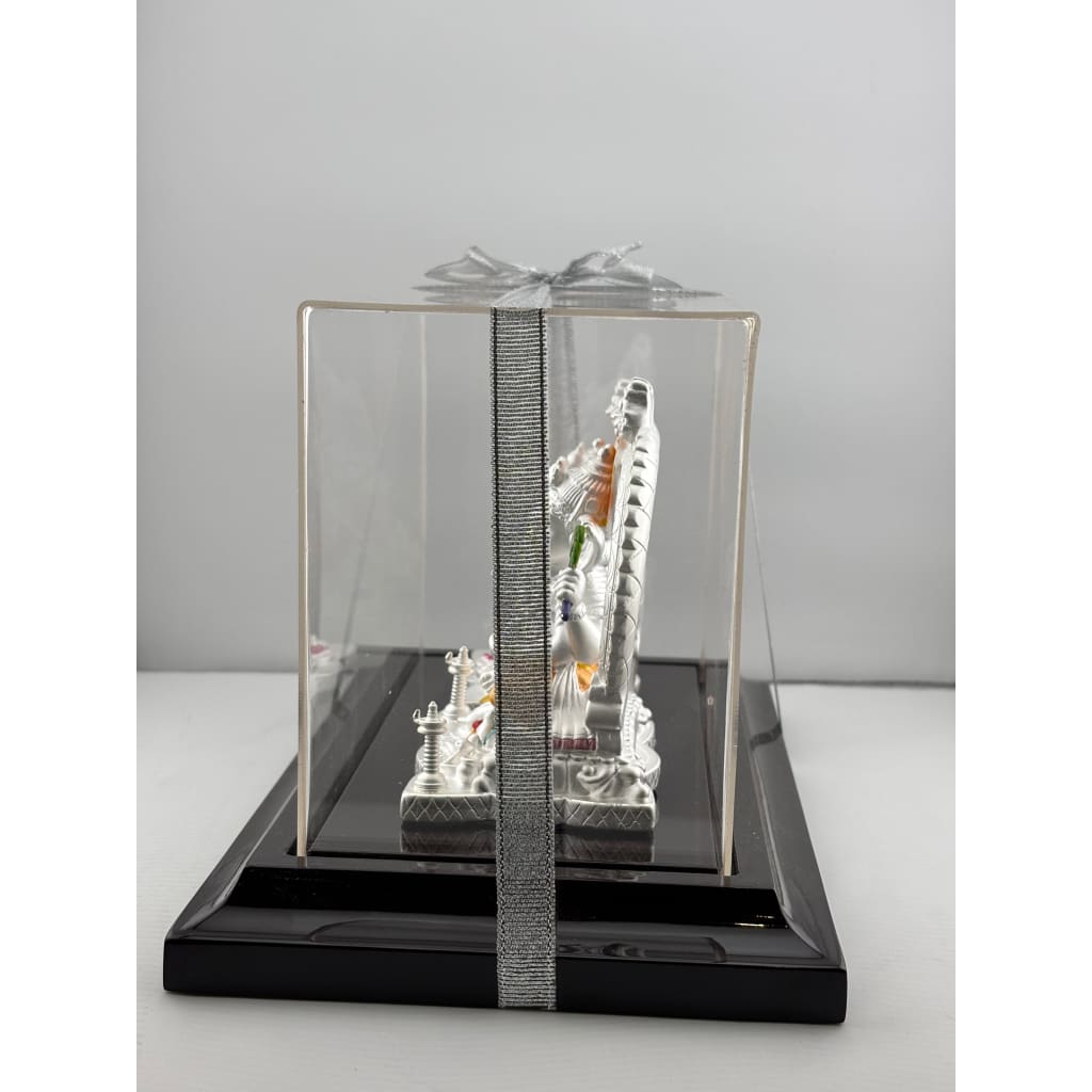 999 Pure Silver Ganesha & Lakshmi Idol 220gm – Prosperity Murti for Temple & Gifting