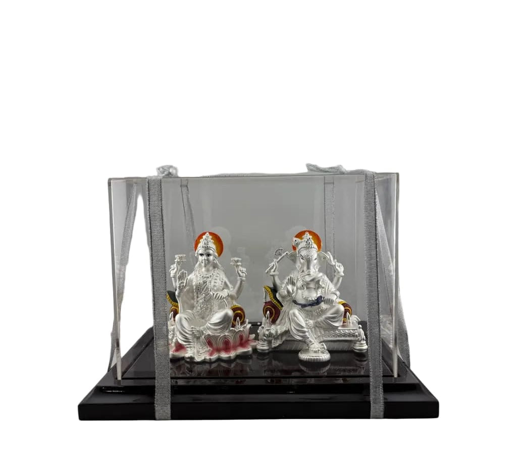 999 Pure Silver Ganesha & Lakshmi Idol 300gm – Prosperity