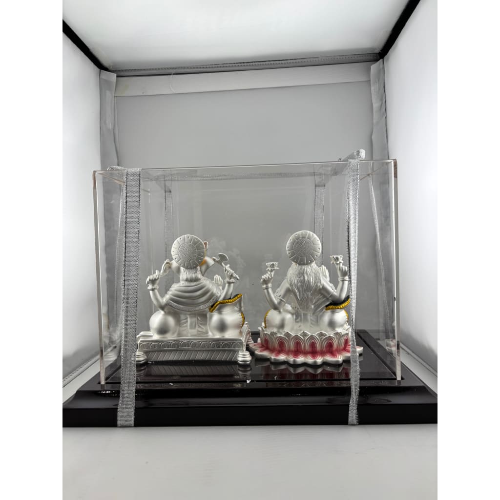 999 Pure Silver Ganesha & Lakshmi Idol 300gm – Prosperity Murti for Diwali & Temple Décor