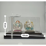 999 Pure Silver Ganesha & Lakshmi Idol 93gm – Divine Prosperity Murti for Home Mandir