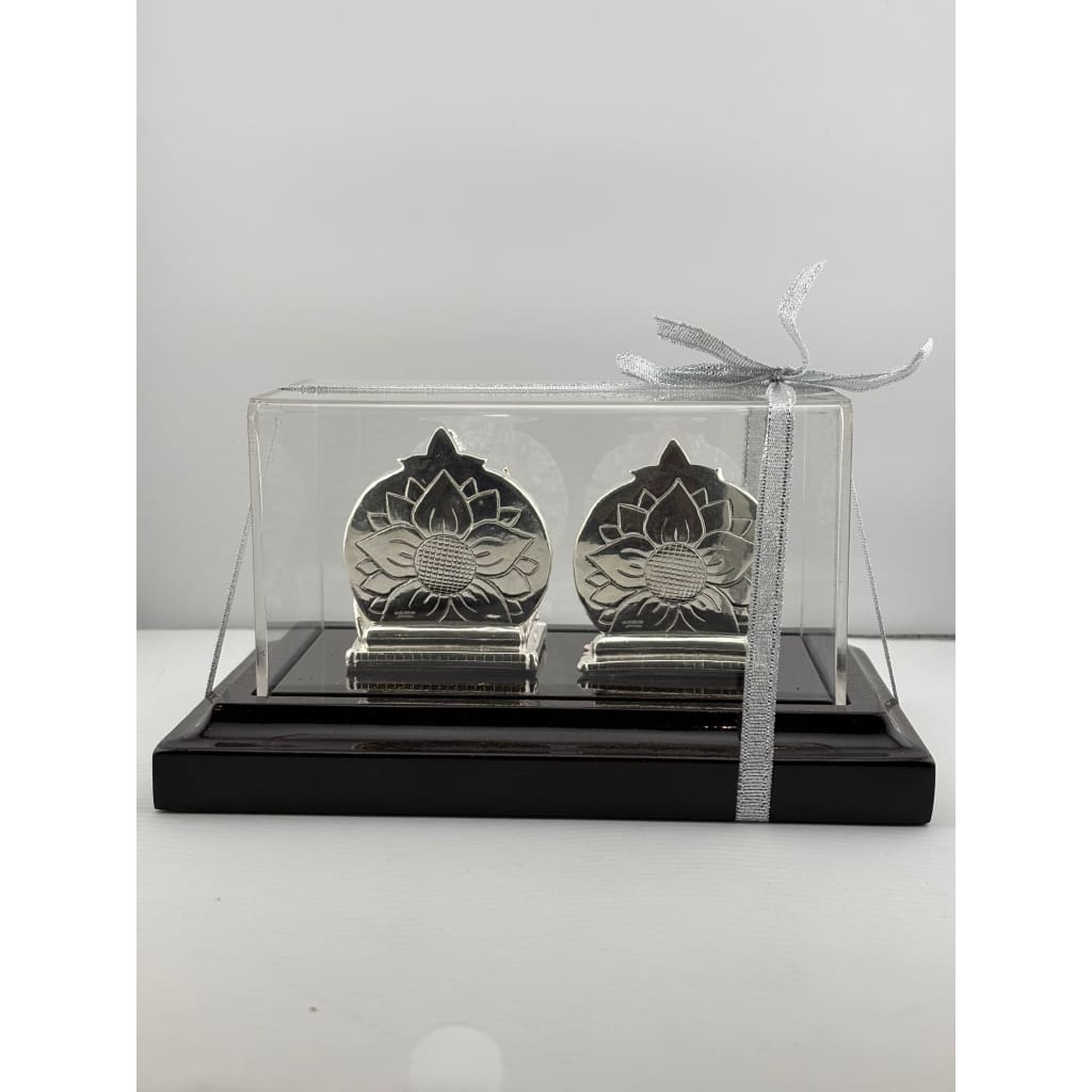 999 Pure Silver Ganesha & Lakshmi Idol 93gm – Divine Prosperity Murti for Home Mandir
